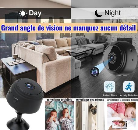 Mini caméra HD sans fil cachée, petite caméra de surveillance à distance WiFi