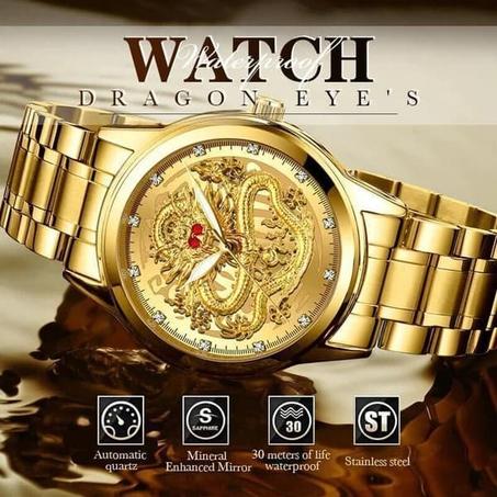 ⌚Montre en relief dragon doré⌚✨