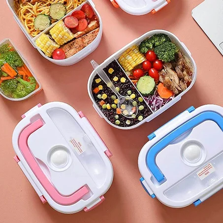 Lunch Box Chauffante Électrique avec Cuve INOX Grande Capacité 1,5 L