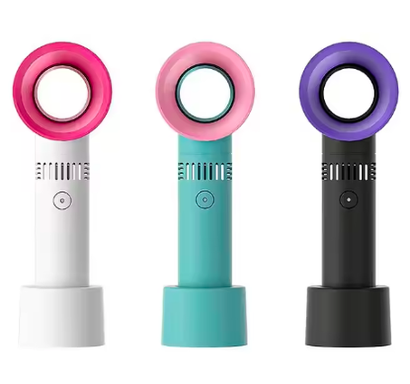 ✨ مروحة محمولة مبتكرة بدون شفرات – تصميم صغير أنيق، تعمل عبر USB وقابلة لإعادة الشحن 🔋، هادئة للغاية لتوفير راحة مثالية 😌، مثالية لتبريد الهواء في أي مكان وفي أي وقت! ❄️🌬️