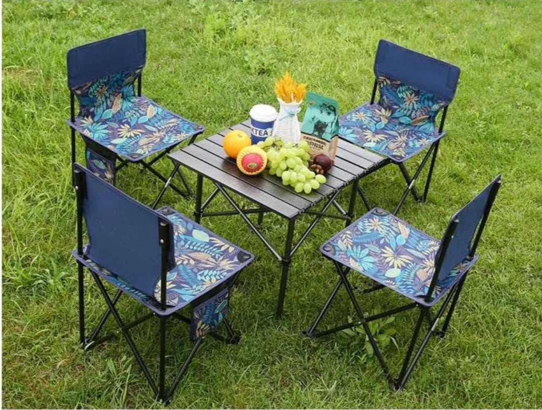 ⭐ Outdoor Folding Table & 4 Chairs – طاولة قابلة للطي مع 4 كراسي للخرجات والنزهات