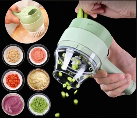 قطاعة خضروات كهربائية محمولة 4 في 1