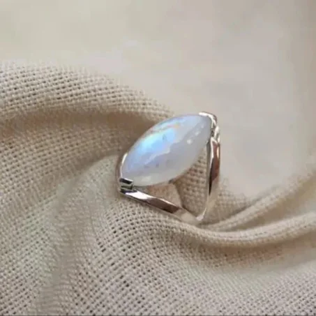 925 Sterling Silver Rainbow Moonstone Handmade Beautiful Ring