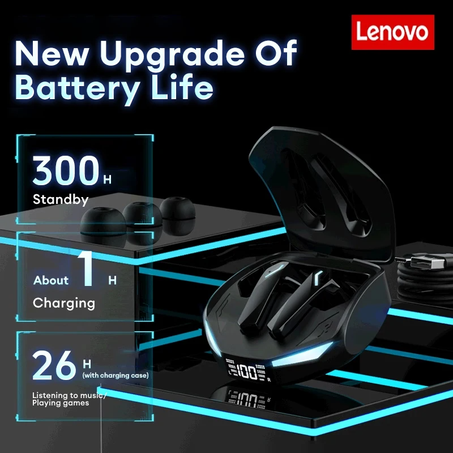 Lenovo GM2 Pro Bluetooth 5.3 Earphone Wireless Earbuds Low Latency Headphones HD Call Dual Mode Gaming Headset with Mic (Black)