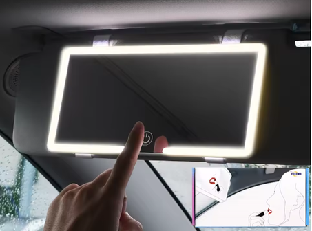 مرآة التجميل LED للسيارة