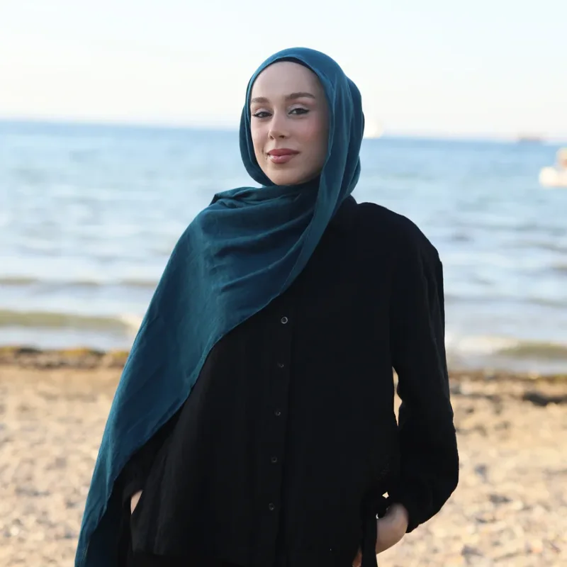 Châle Neo Pamuk - Bleu Pétrol Foncé
