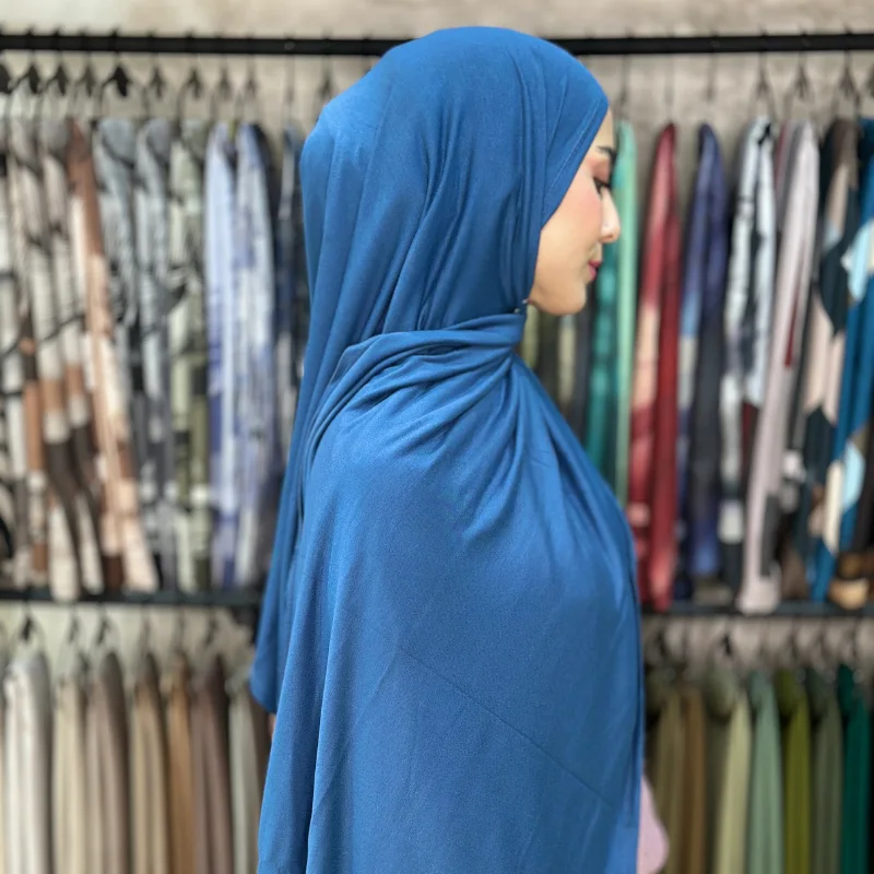 Châle Peigné - Bleu Denim