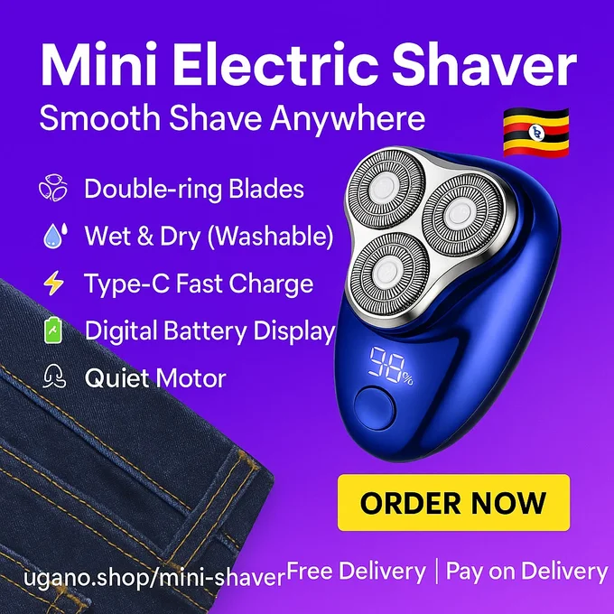 Mini electric shaver with triple floating heads