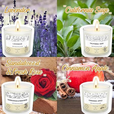 4 عبوات شموع معطرة للمنزلع