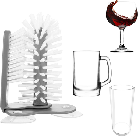Brosse Nettoyante pour Bouteilles | Lave-Gobelets en Verre avec Base à Ventouse