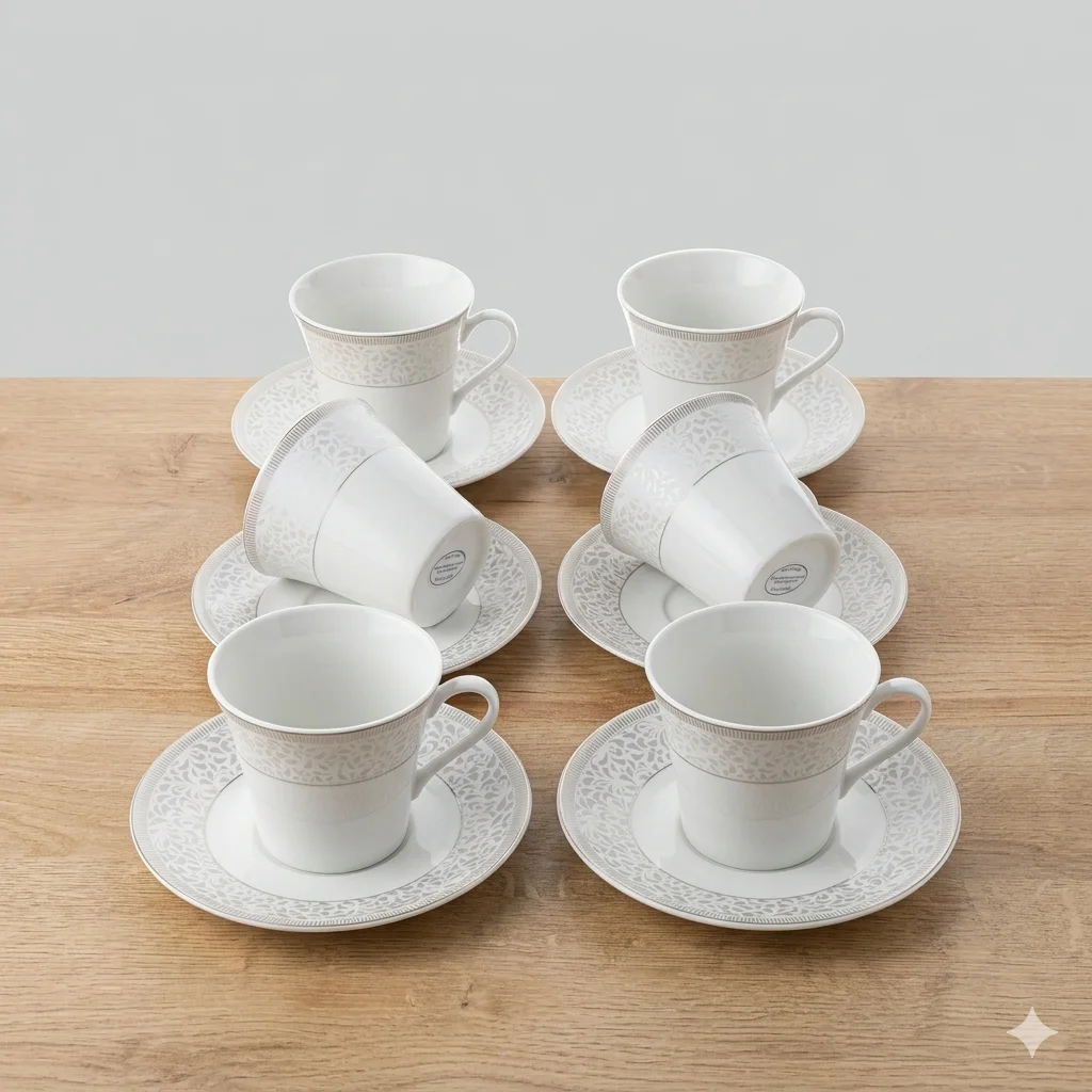 6 tasses Café au lait avec sous tasses