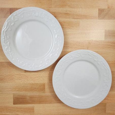 assiette plate ivoire