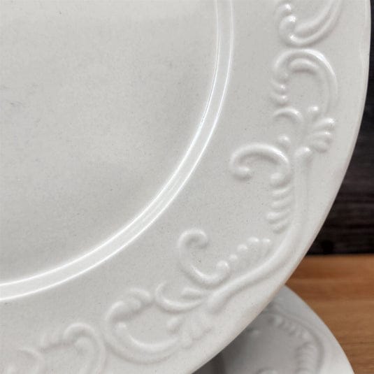 assiette plate ivoire