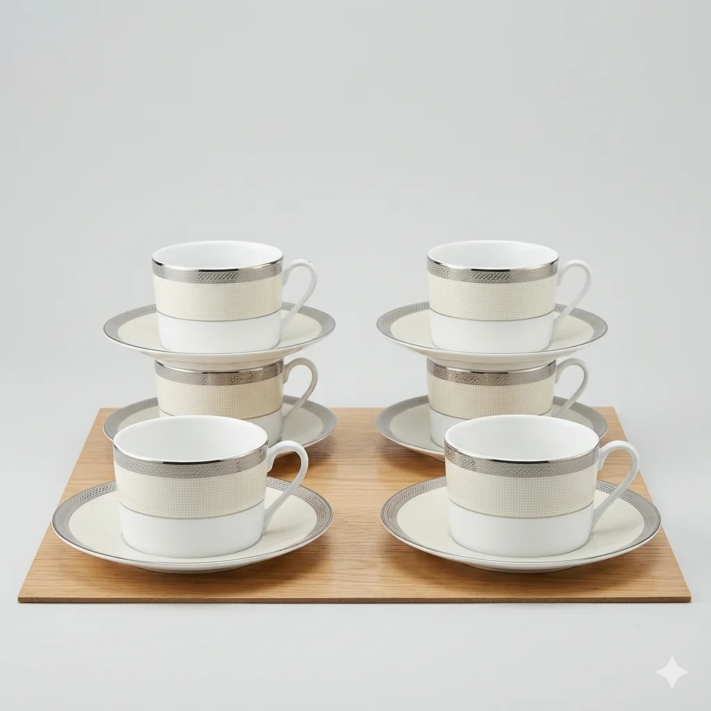 6 tasses Café au lait avec sous tasses