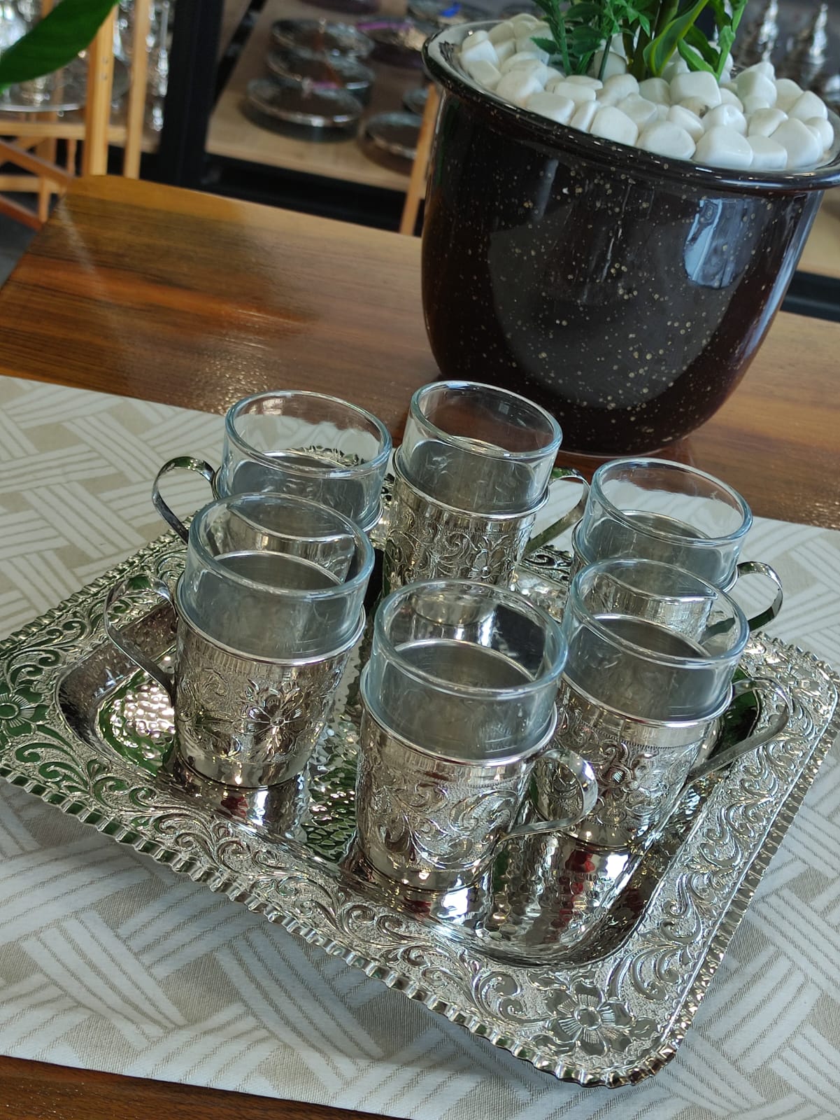 verres à café en motif cuivre
