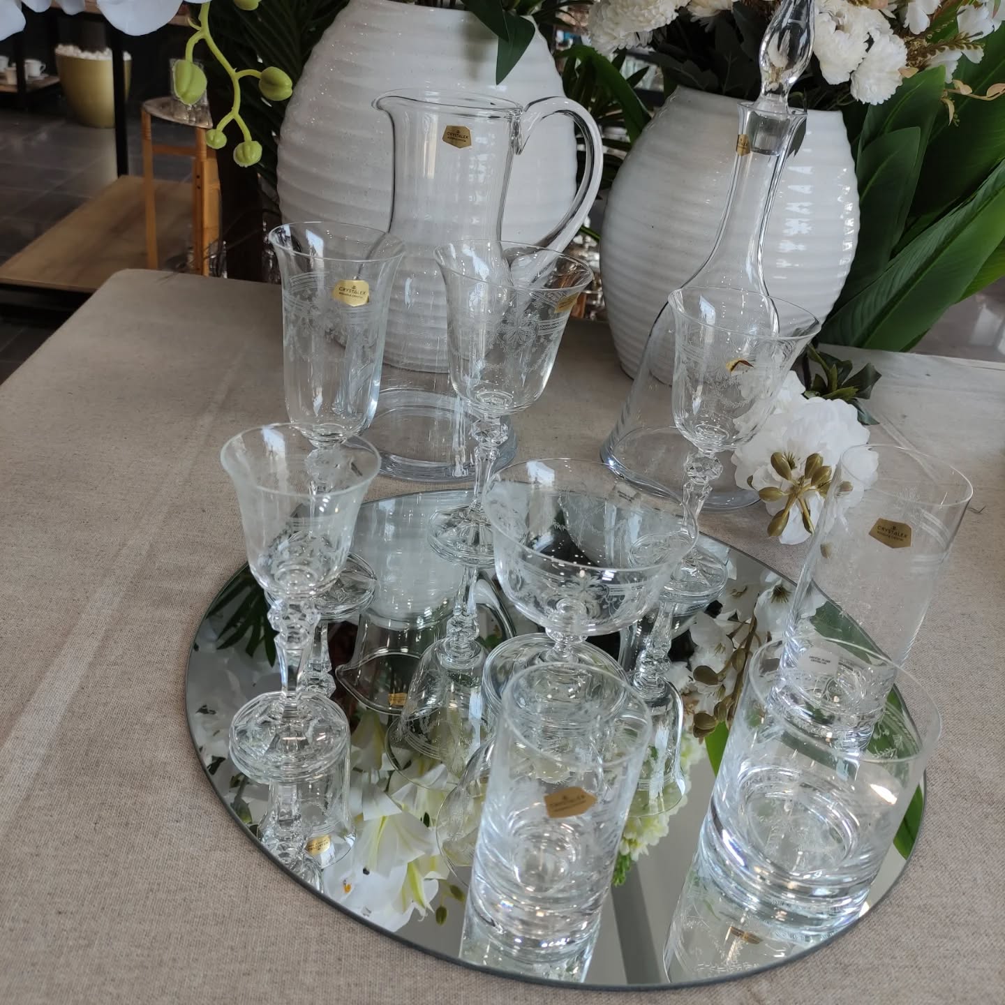 Service cristal anjela coeur 50piéce