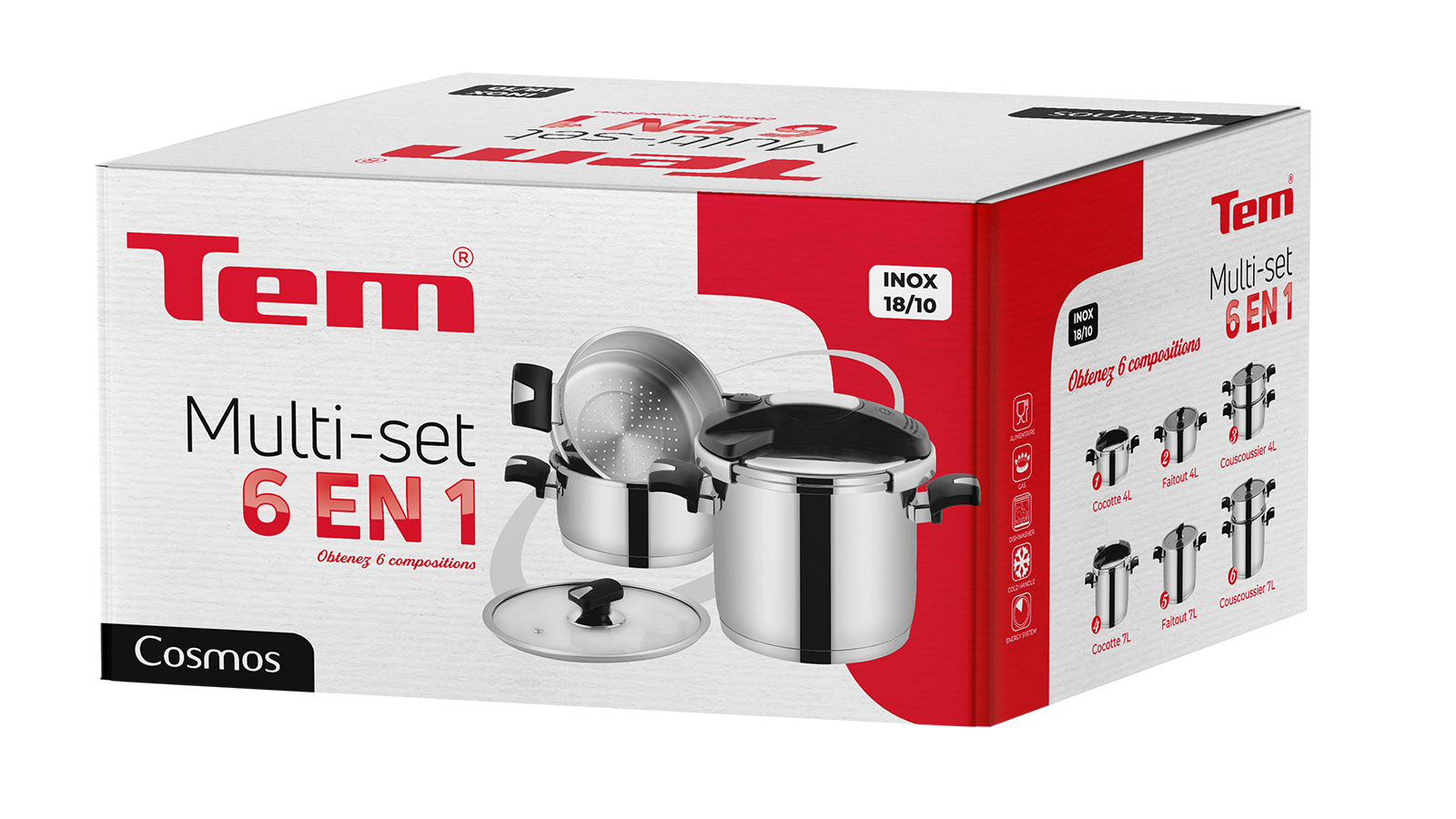 Tem Cosmos batterie – 6 en 1 – Inox 18/10