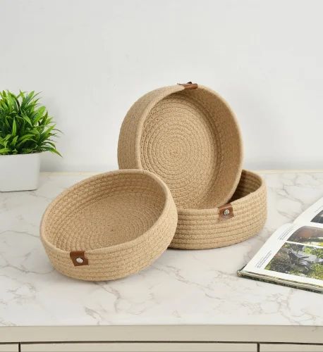 corbeille rond en jute