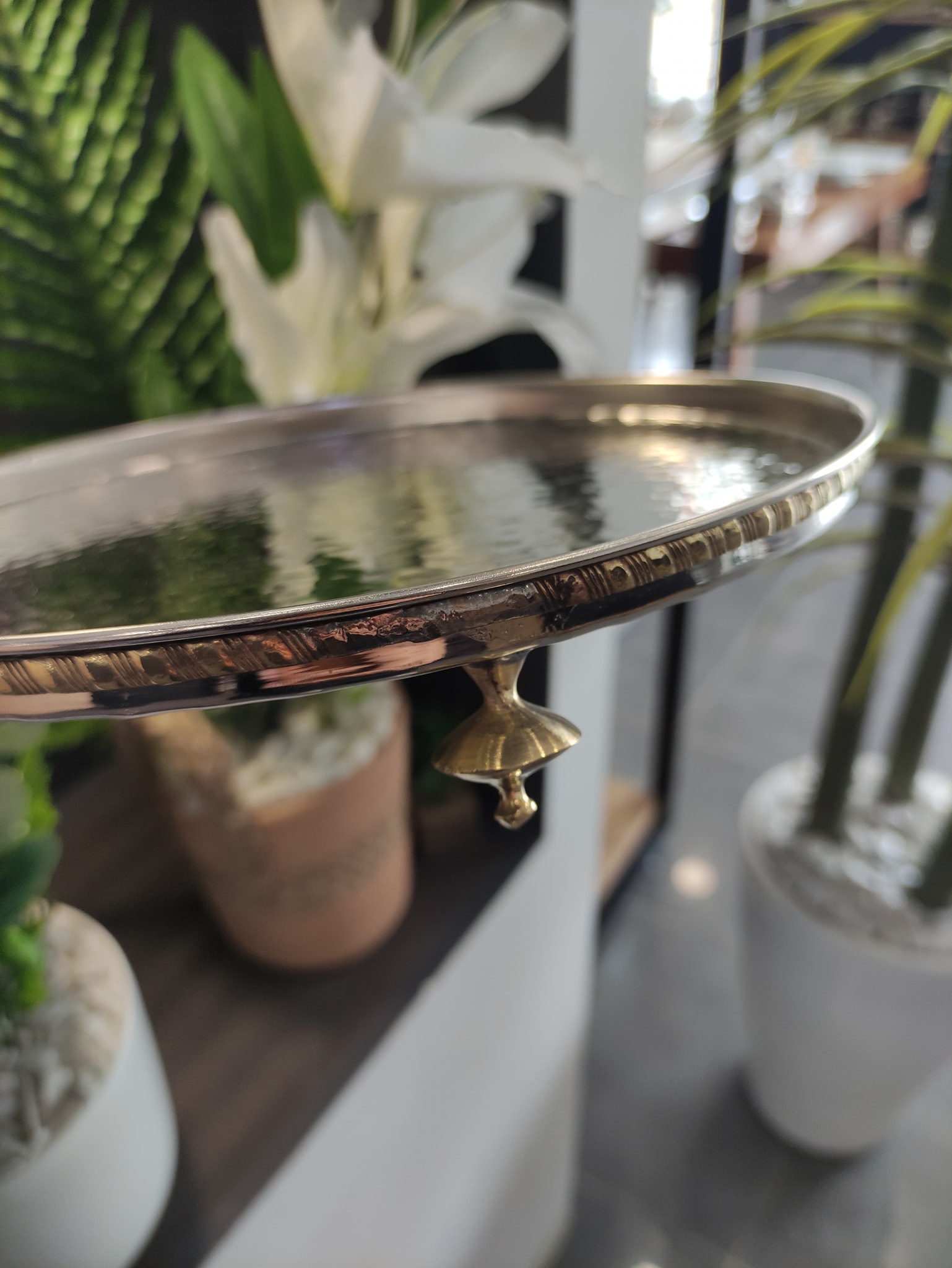 plateaux cuivre avec touche dorè