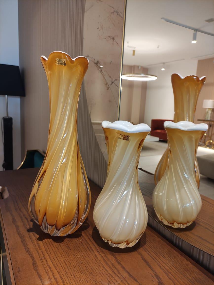 vase cristal jaune