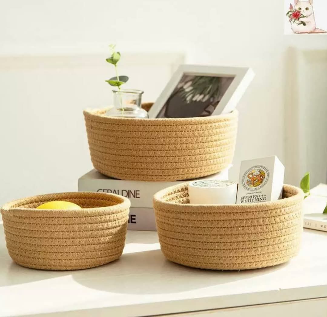 corbeille rond en jute
