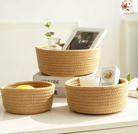 corbeille rond en jute