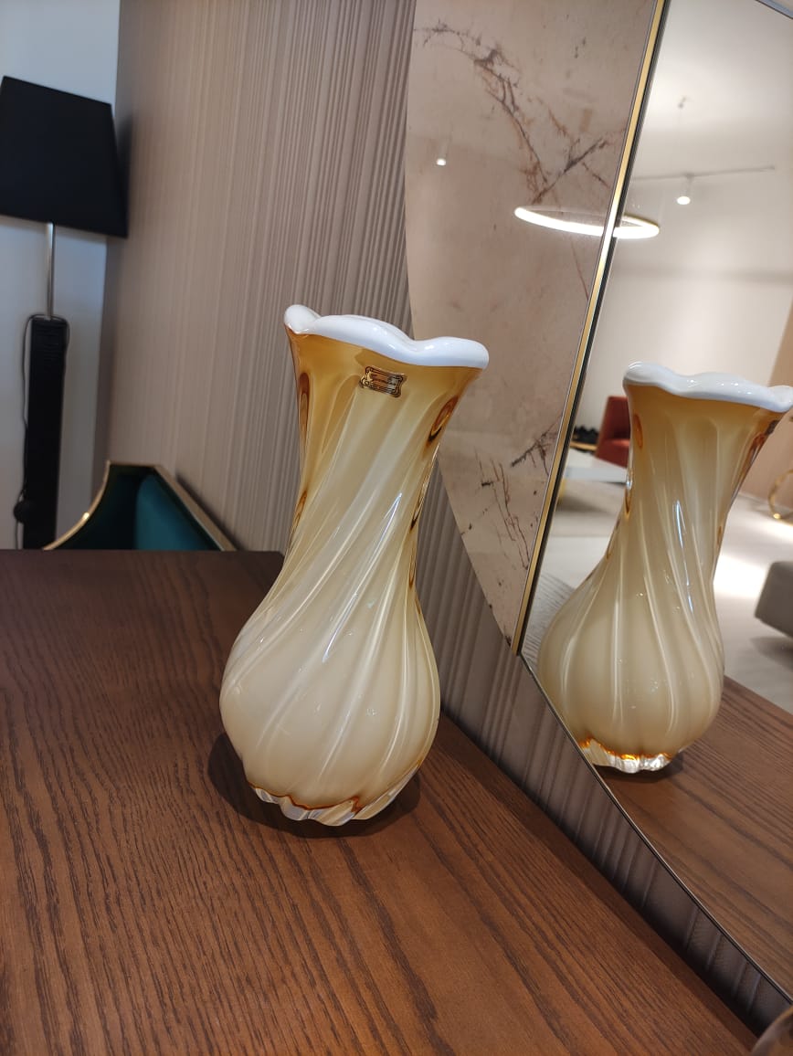 vase cristal jaune