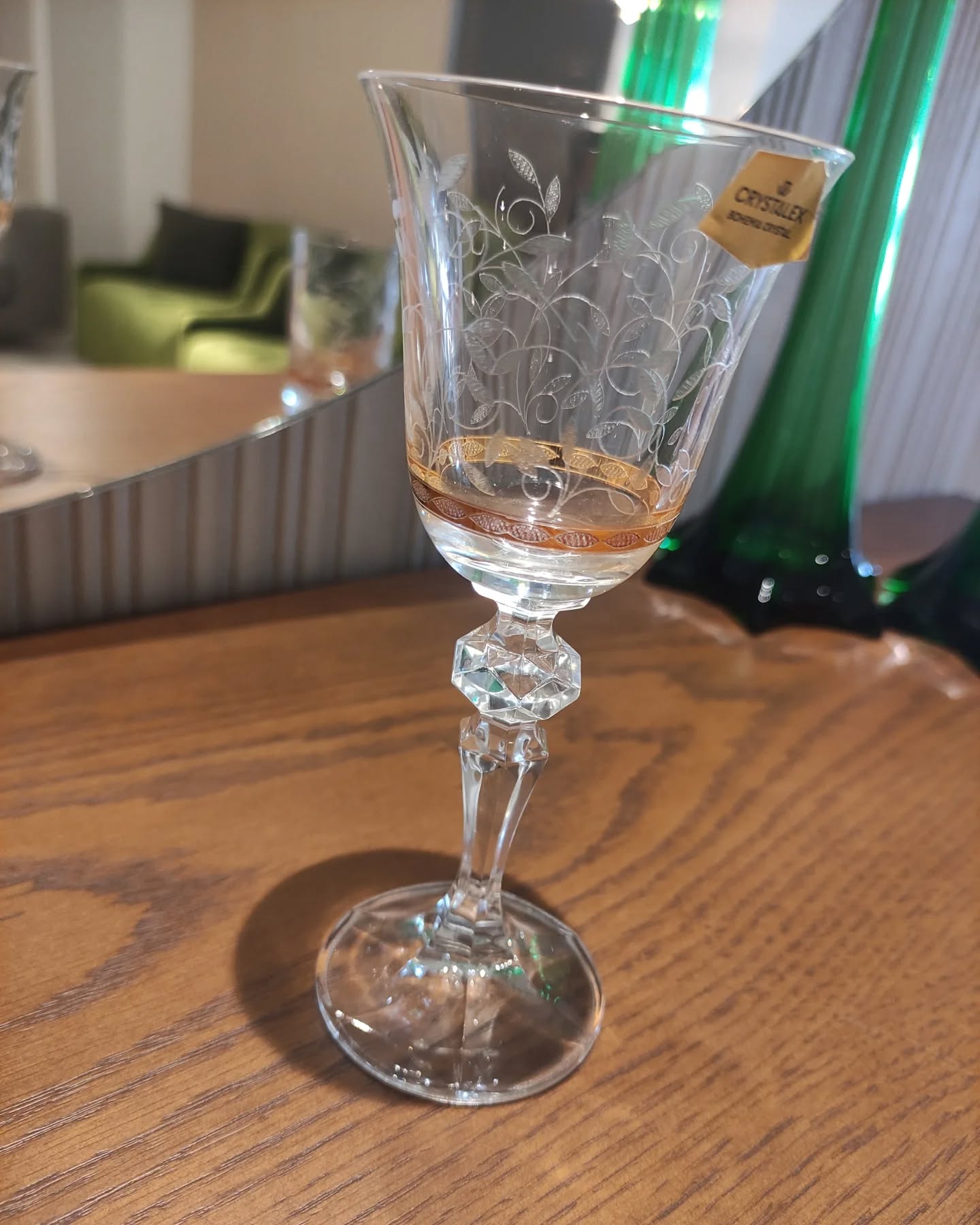 service cristal bohemia feuille dorè