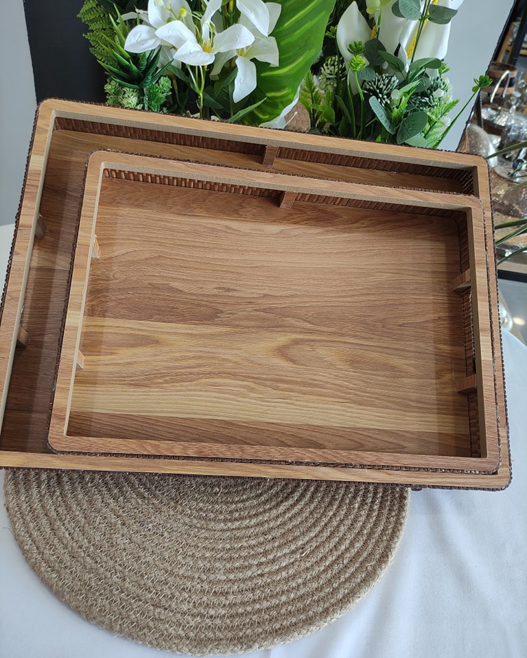 2 plateaux rayée
