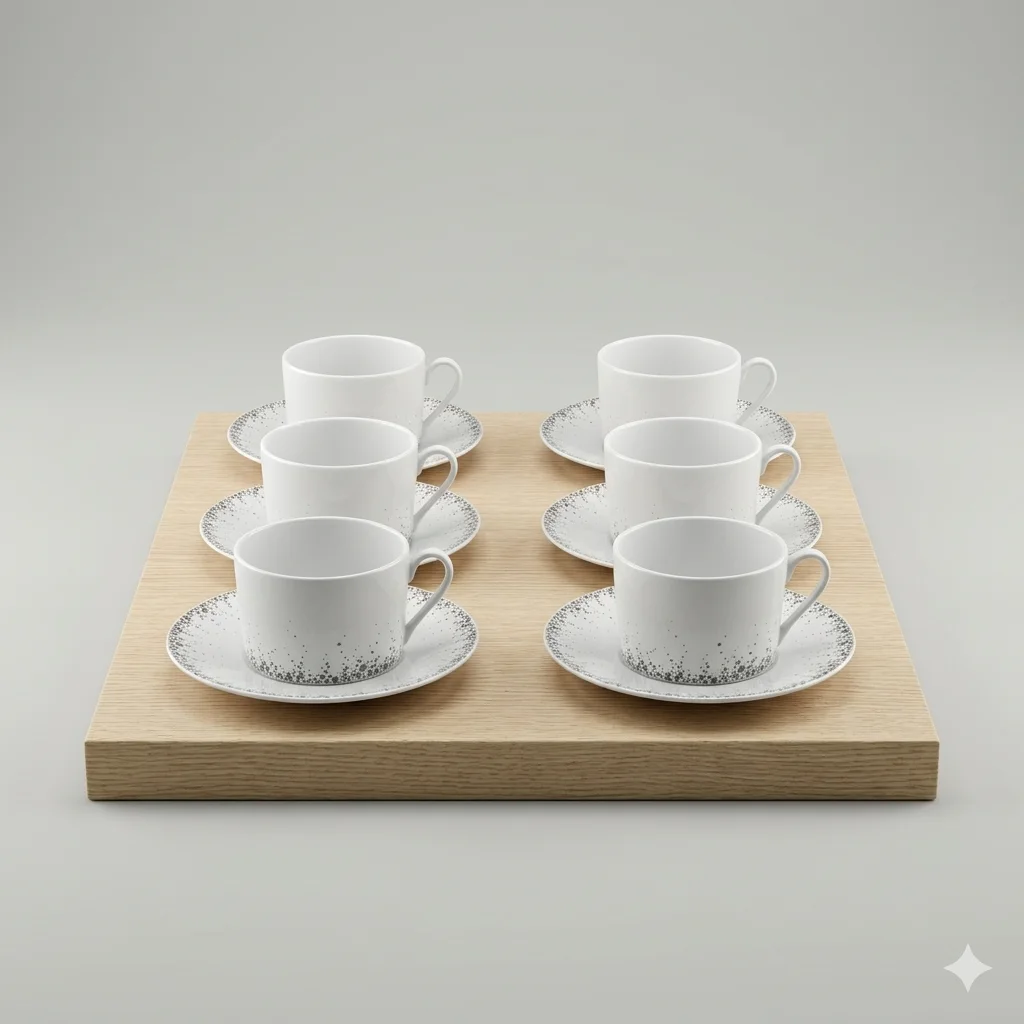 6 tasses Café au lait avec sous tasses