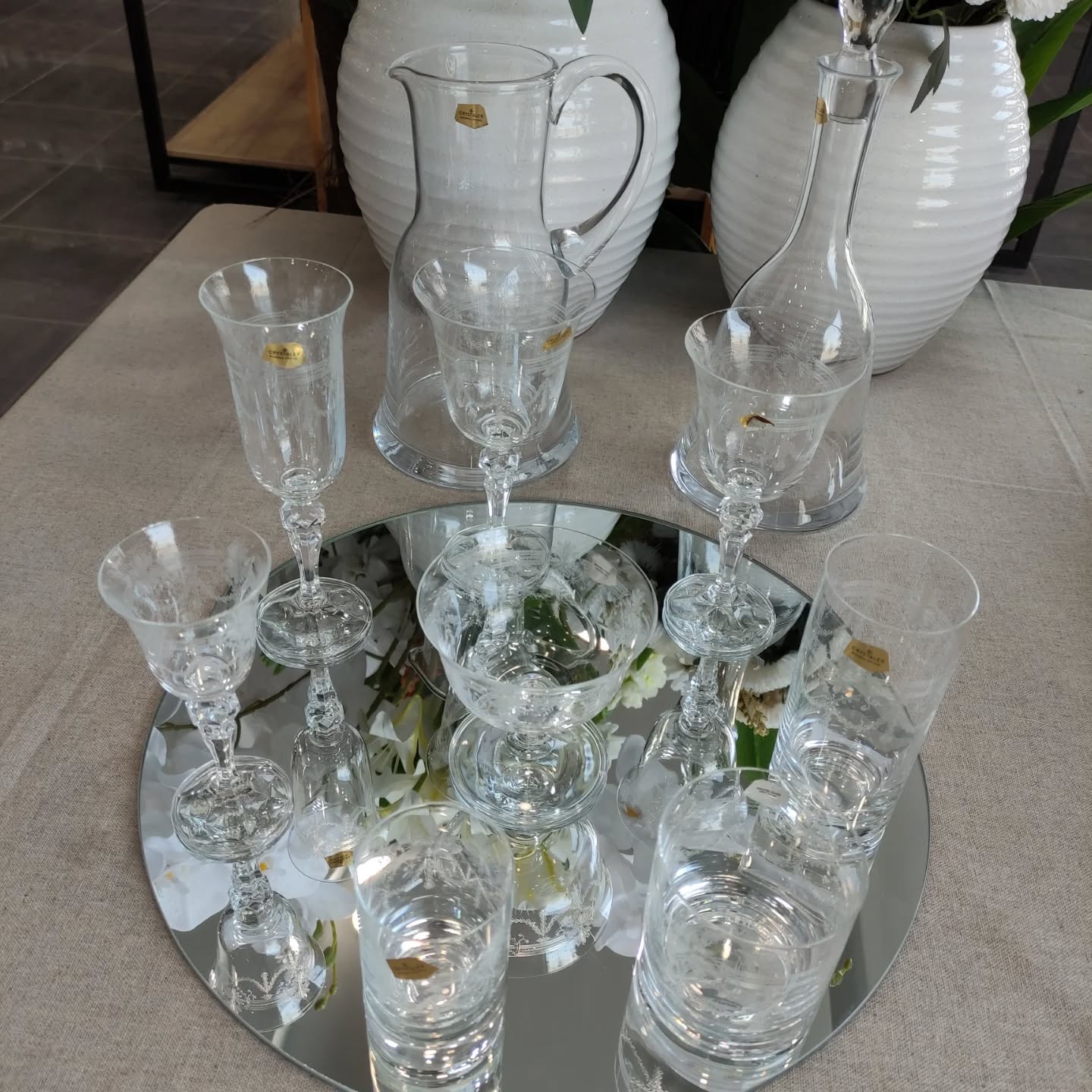 Service cristal anjela coeur 50piéce