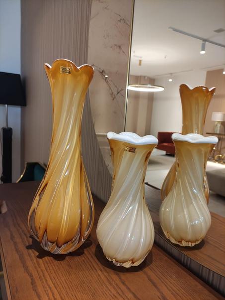 vase cristal jaune