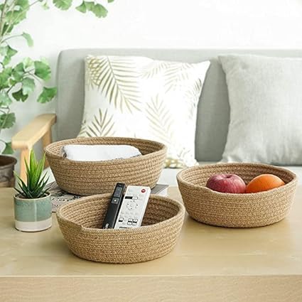 corbeille rond en jute