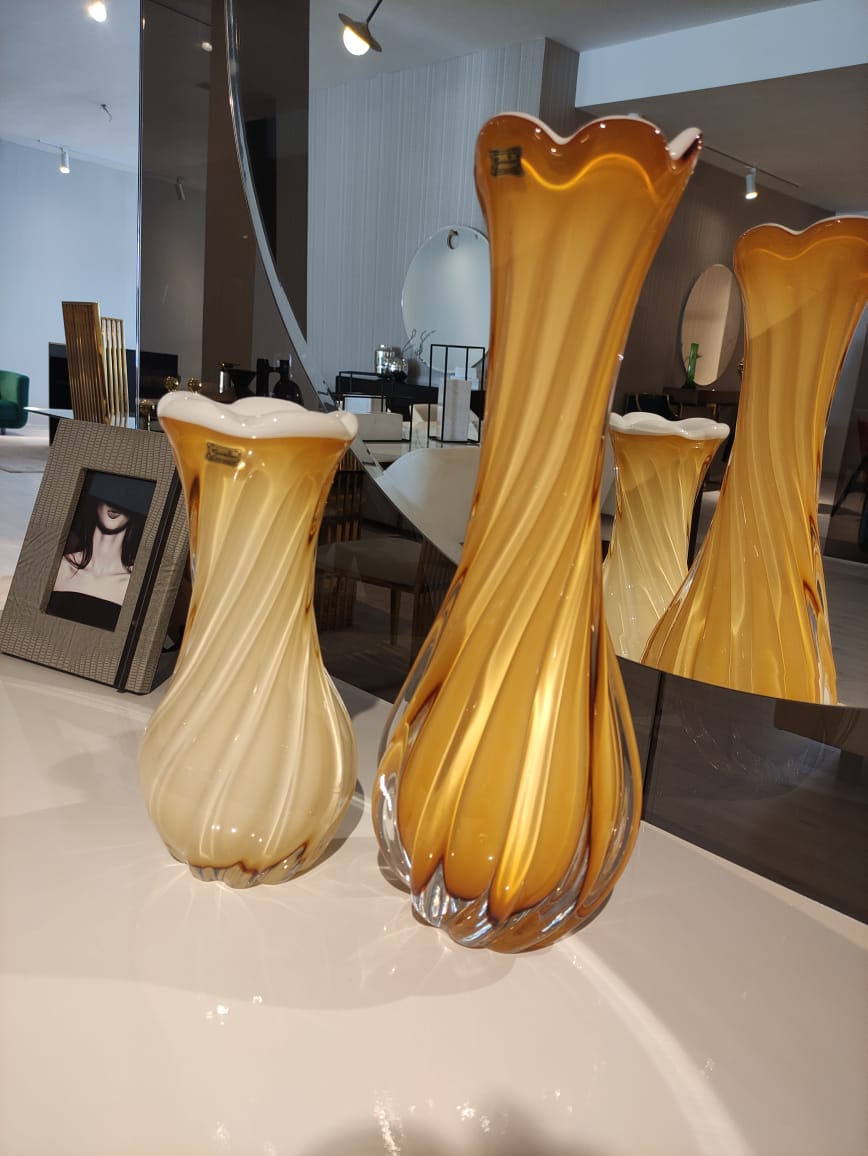 vase cristal jaune