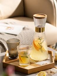 Plateau en plexi avec carafe et 6 verres élégants