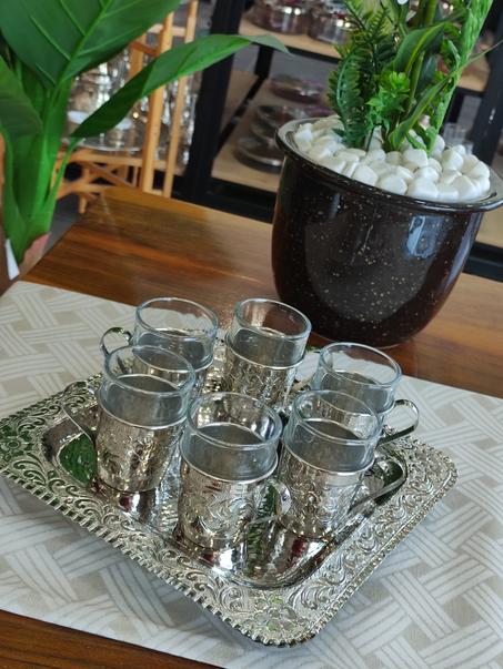 verres à café en motif cuivre