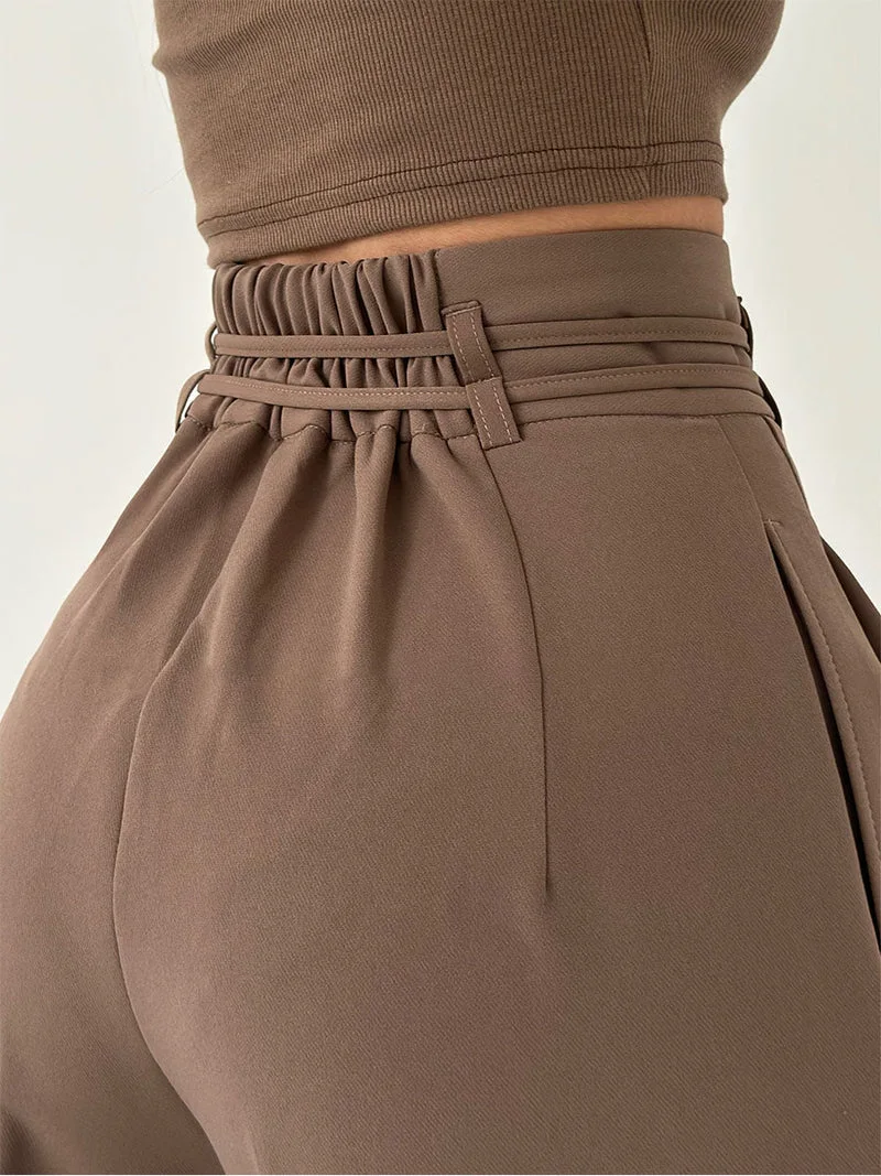 Stefania - Pantalon taille haute avec jambes larges