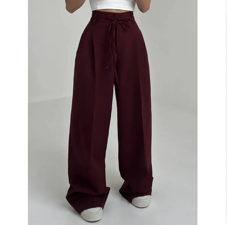 Stefania - Pantalon taille haute avec jambes larges