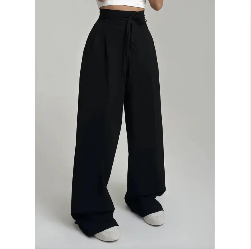 Stefania - Pantalon taille haute avec jambes larges