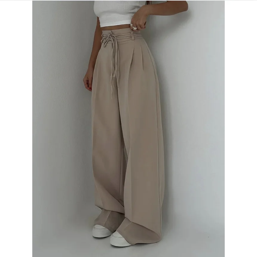 Stefania - Pantalon taille haute avec jambes larges