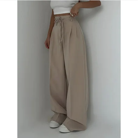 Stefania - Pantalon taille haute avec jambes larges