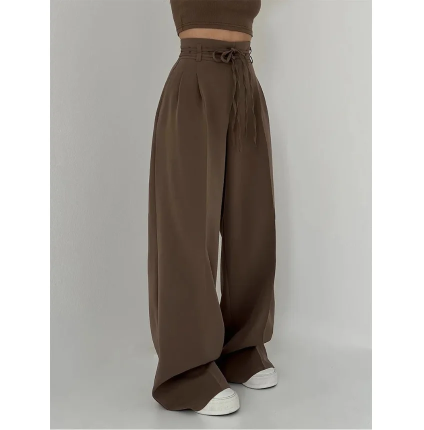 Stefania - Pantalon taille haute avec jambes larges