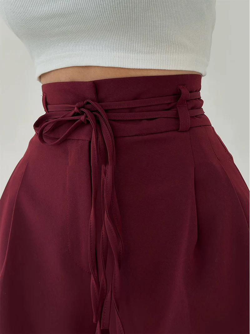 Stefania - Pantalon taille haute avec jambes larges