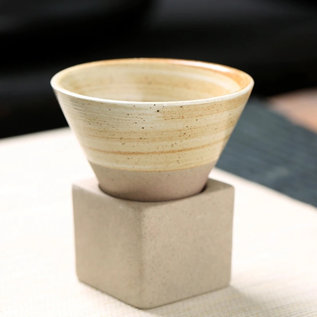 Chinese Ceramic Coffee Tea Cup with stand, Home decoration