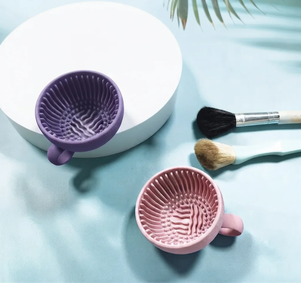 Silicone Makeup Brush Cleaning Scrubber Bowl