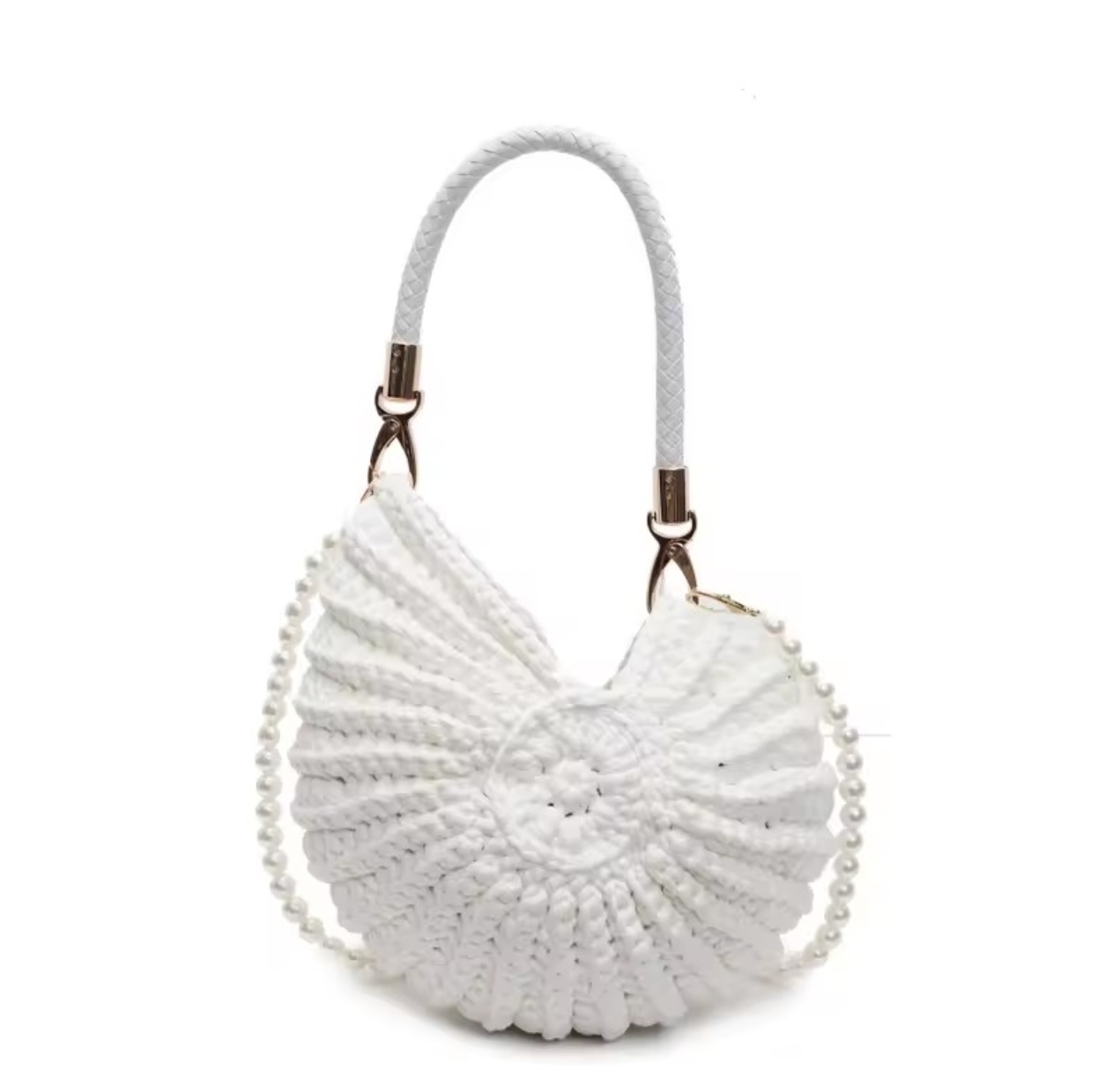 Stylish Unique Woven Bag – Pearl Accent