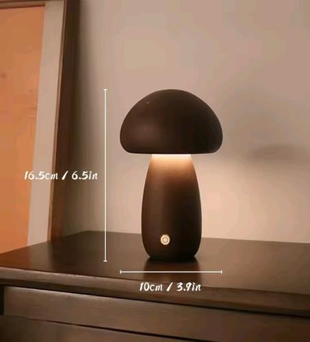 Cute wooden mushroom night light