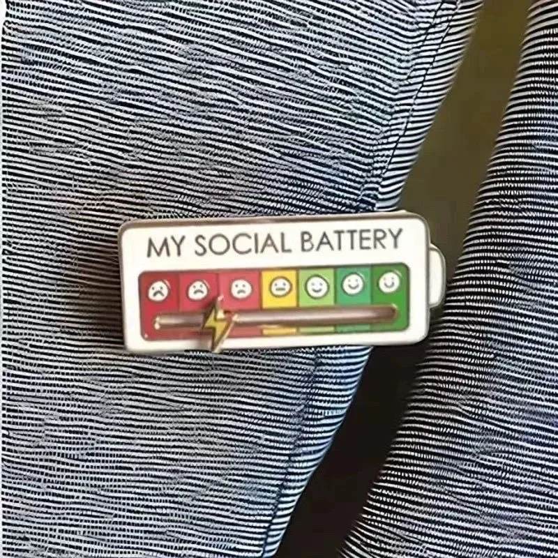 Funny "my social battery" mood Pin
