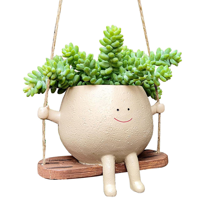 Cute plants flowers swing decoration hanging pot