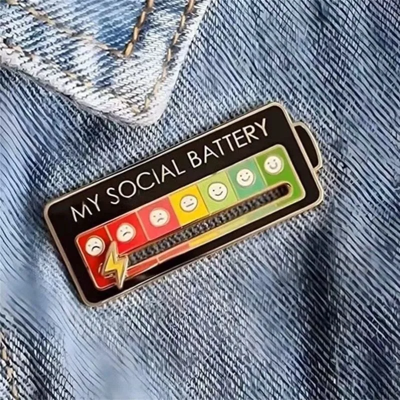Funny "my social battery" mood Pin